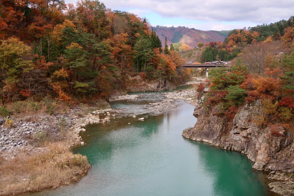 A river runs through the village