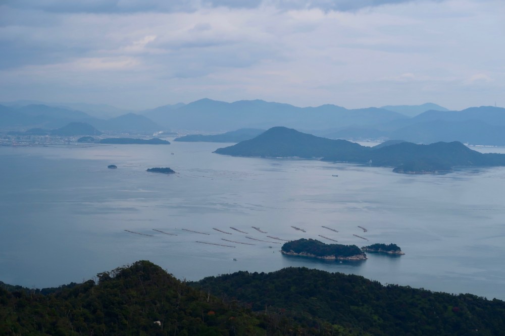 View with oyster farming surrounding the islands